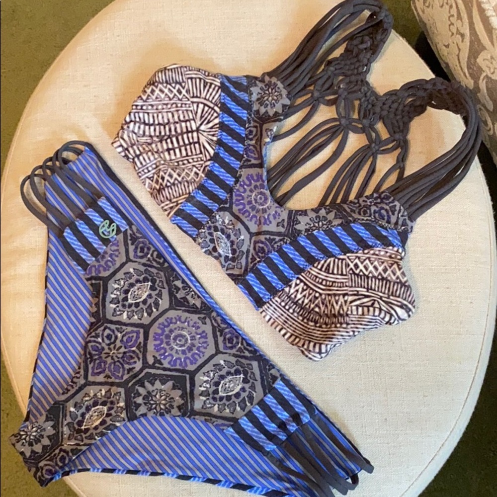 Maaji Blue and Black Patterned Bikini